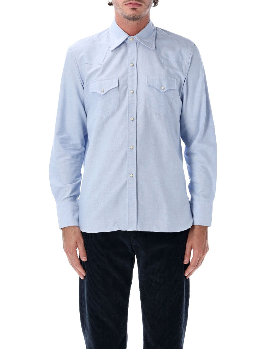 Fortela Tex Slim Fit Cotton Snap Flap Pocket Western Casual Shirt