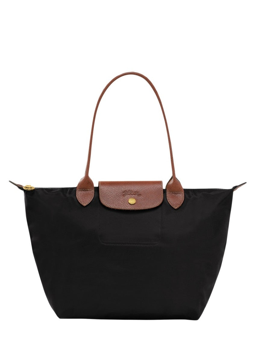 Longchamp Le Pliage Medium Leather-Accent Tote Bag