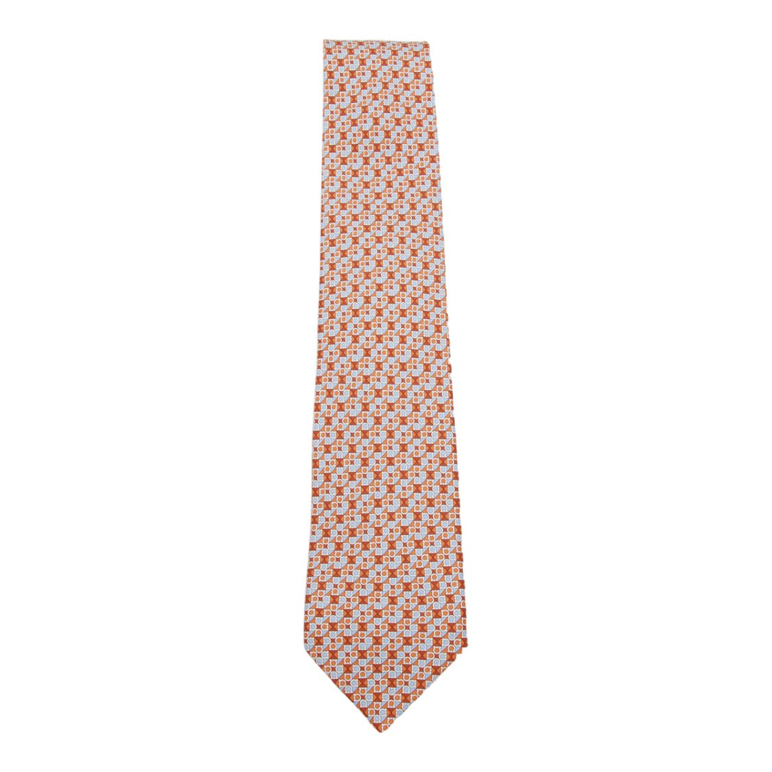 Ferragamo Geometric Patterned Orange Tie
