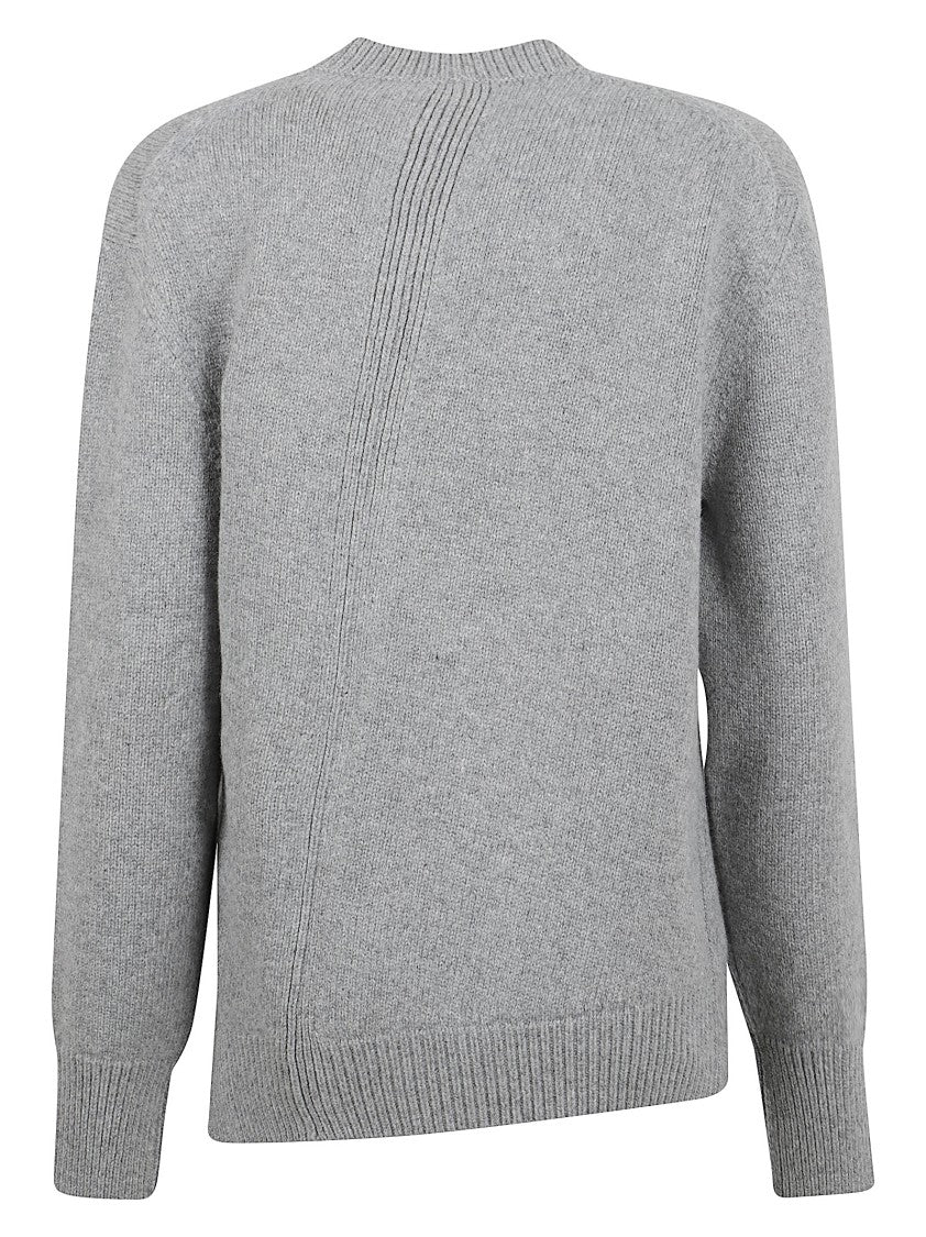 Jil Sander Fine Knit Sweater With Diagonal Ribbed Detail