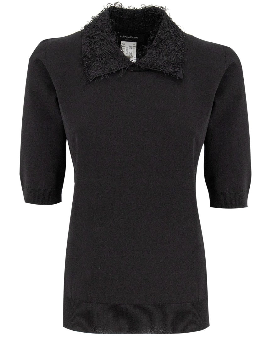 Fabiana Filippi Slim Fit Knitwear With Textured Collar