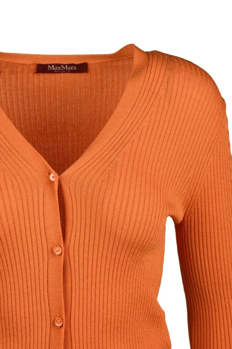 Max Mara Ribbed Cardigan - Orange