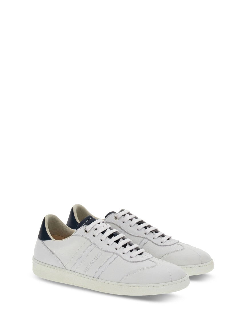 Ferragamo Low-Top Sneakers With Leather Upper And Contrasting Accents