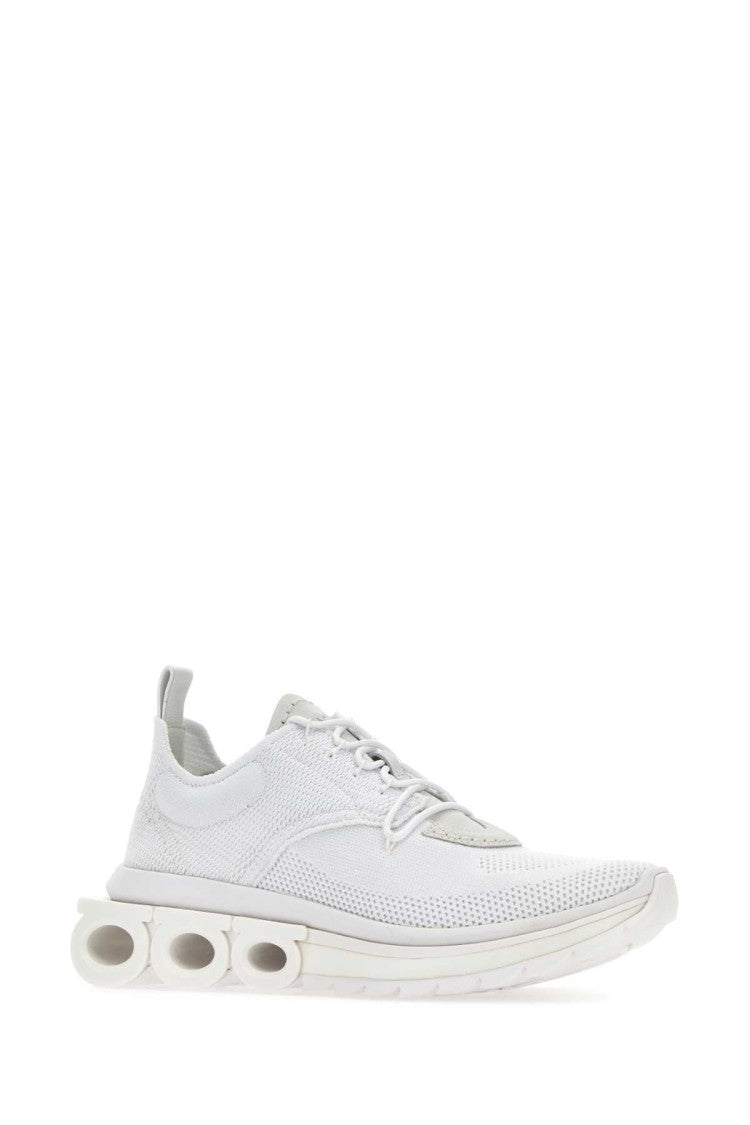 Salvatore Ferragamo White Tech Knit Nima Sneakers