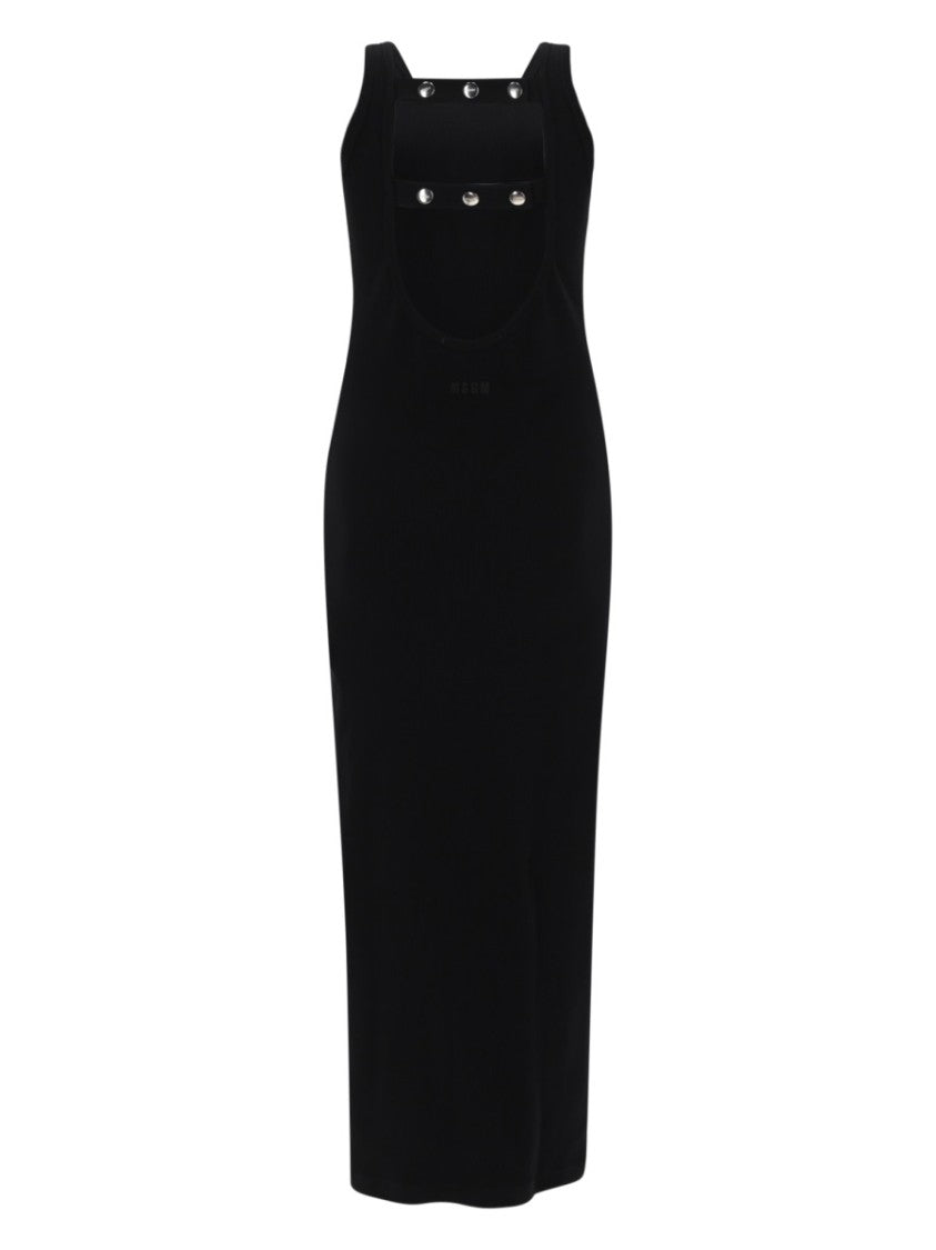Msgm Viscosa Fitted Cut-Out Maxi Dress