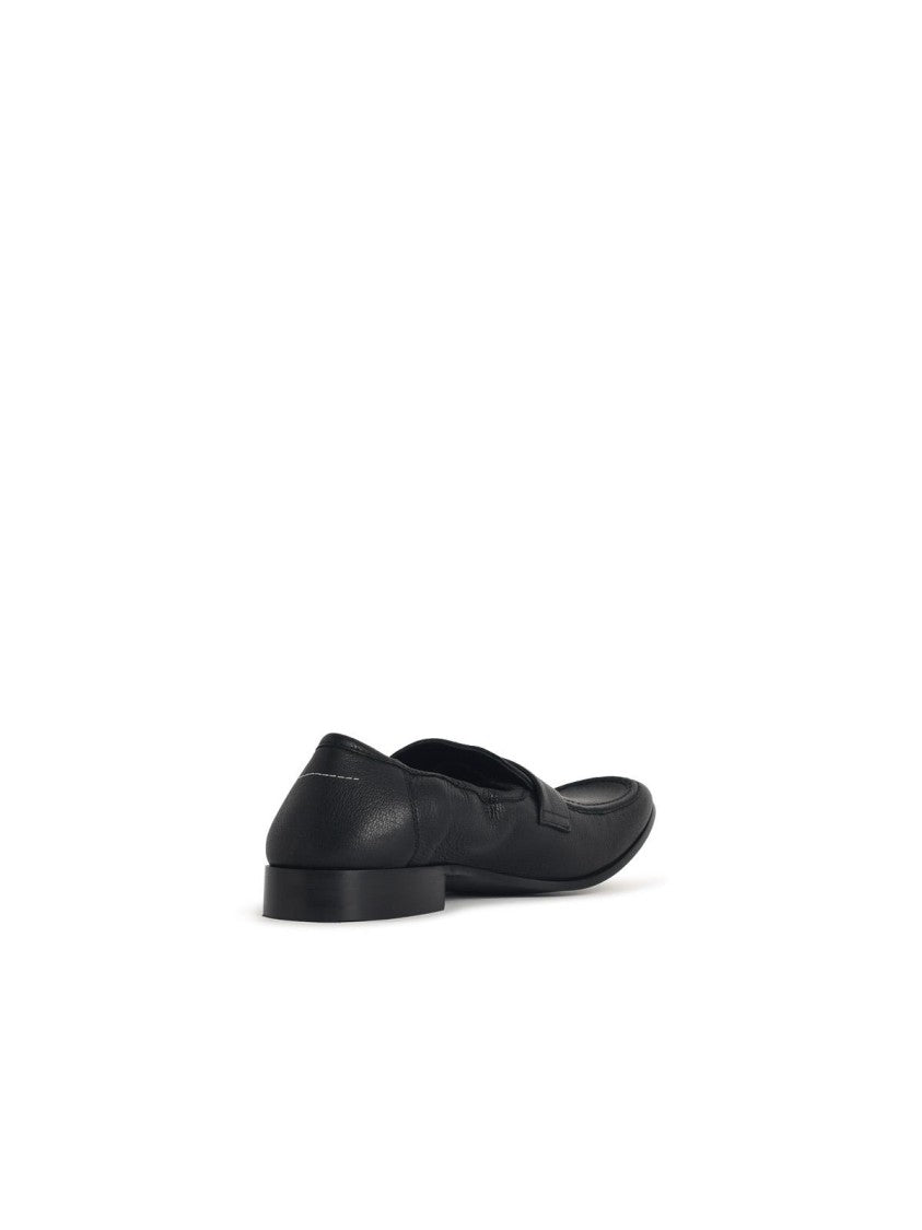 Mm6 By Maison Margiela Black 'Swing-Toe' Leather Moccasins