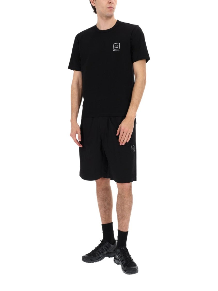 C.P. Company Black Metropolis Elastic Waistband Cotton Shorts