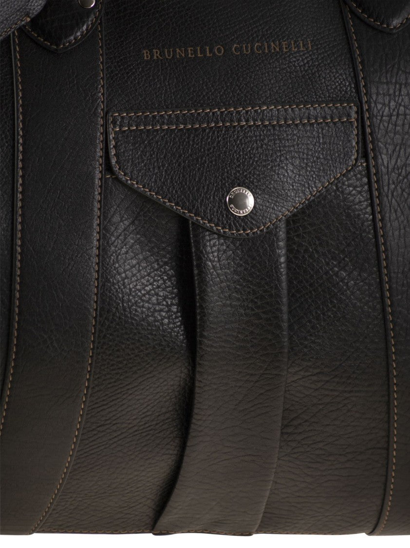 Brunello Cucinelli Grained Calfskin Weekender Bag