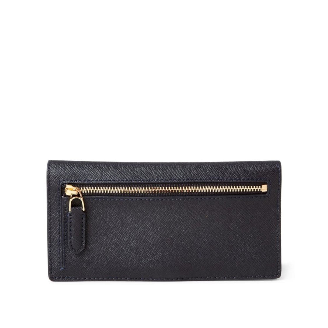 Lauren Ralph Lauren Textured Black Wallet With Elegant Gold-Tone Logo