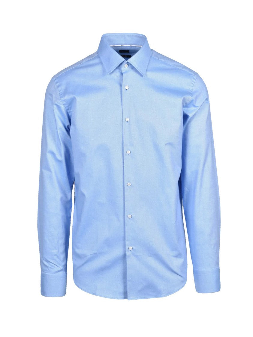 Boss Light Blue Easy Iron Stretch Cotton Shirt