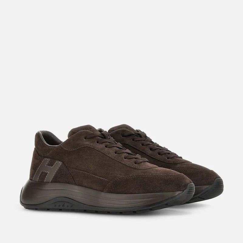Hogan Suede Upper Cushioned Sole Low-Top Sneakers