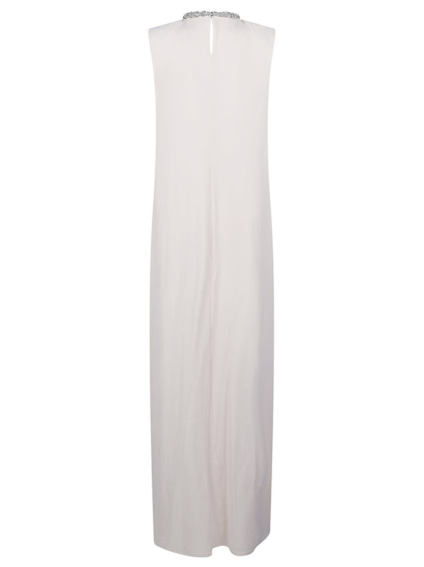 Elisabetta Franchi Sleeveless High Neck Acetate Dress