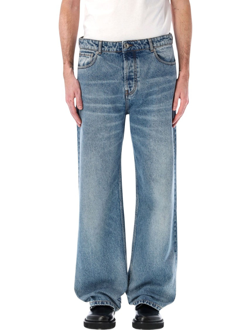 Ami Paris Used Indigo Wide-Leg Jeans