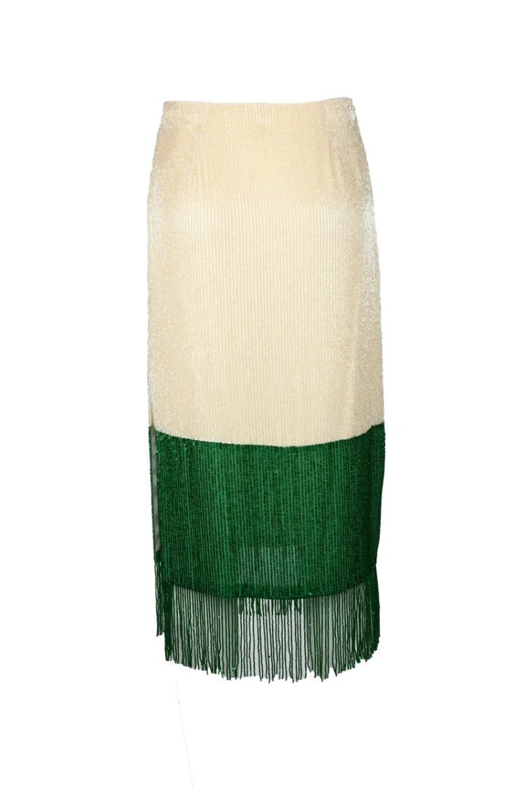 Elisabetta Franchi Sequin Skirt - White/Purple