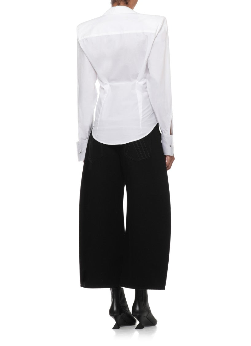 The Attico White Removable Pad Cotton Shirt