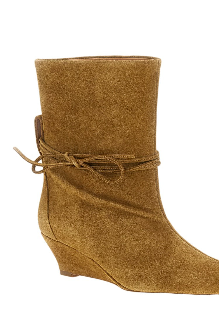 Odissi Olive Green Suede Gemma Ankle Boots