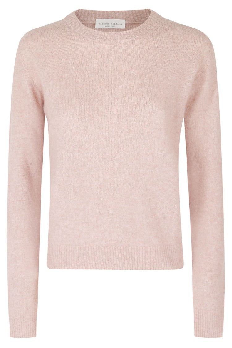 Roberto Collina Soft Knit Sweater With Classic Crew Neckline And Ribbed Edges