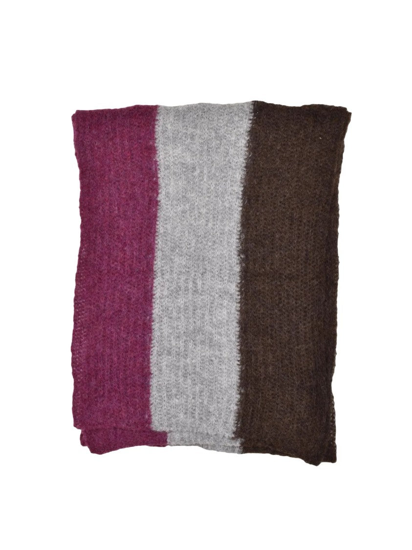 Thibault Van Der Straete Purple/Brown Color Block Alpaca-Blend Scarf