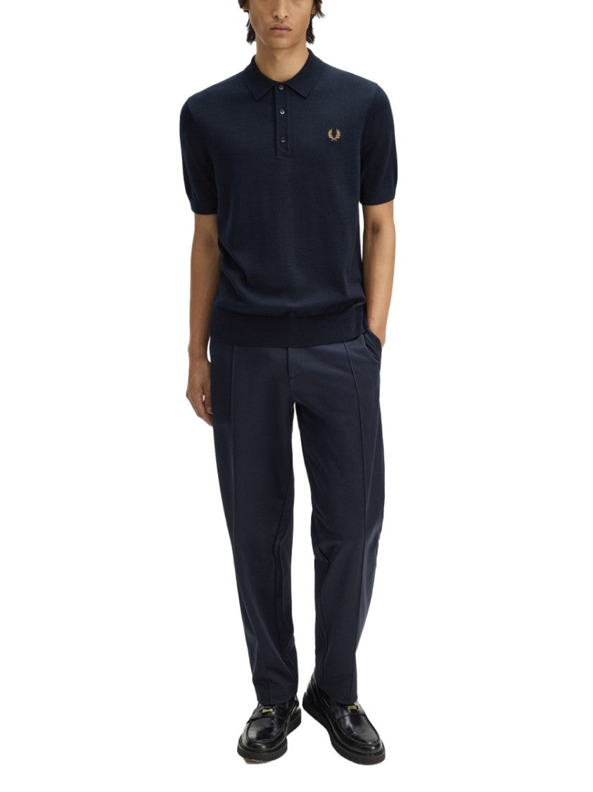 Fred Perry Knitted Cotton Laurel Wreath Polo Shirt