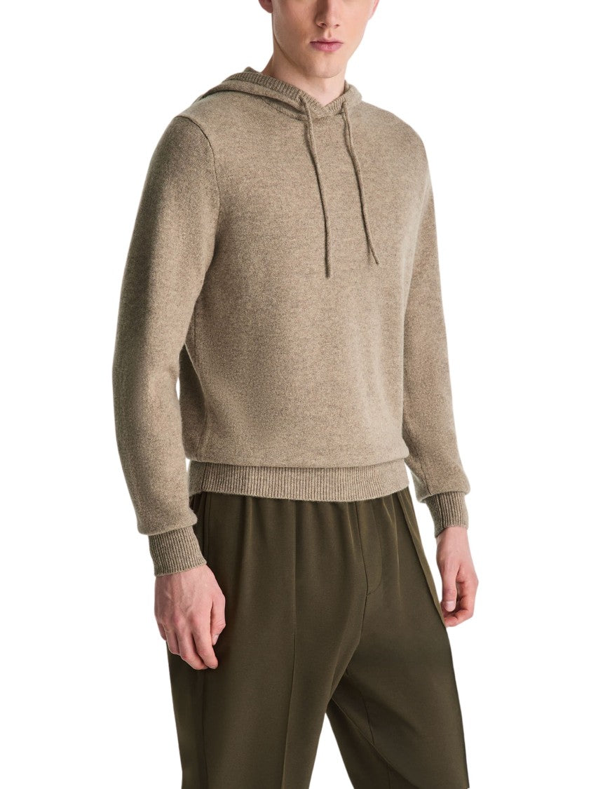Peuterey Textured Yak Wool Sweater With Adjustable Hood