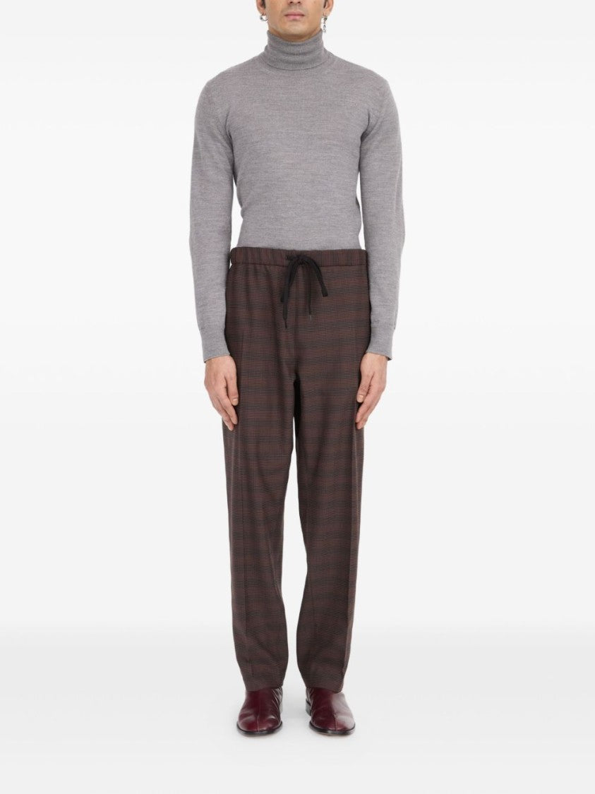 Mm6 By Maison Margiela Relaxed Fit Trousers With Drawstring Waist And Tapered Leg