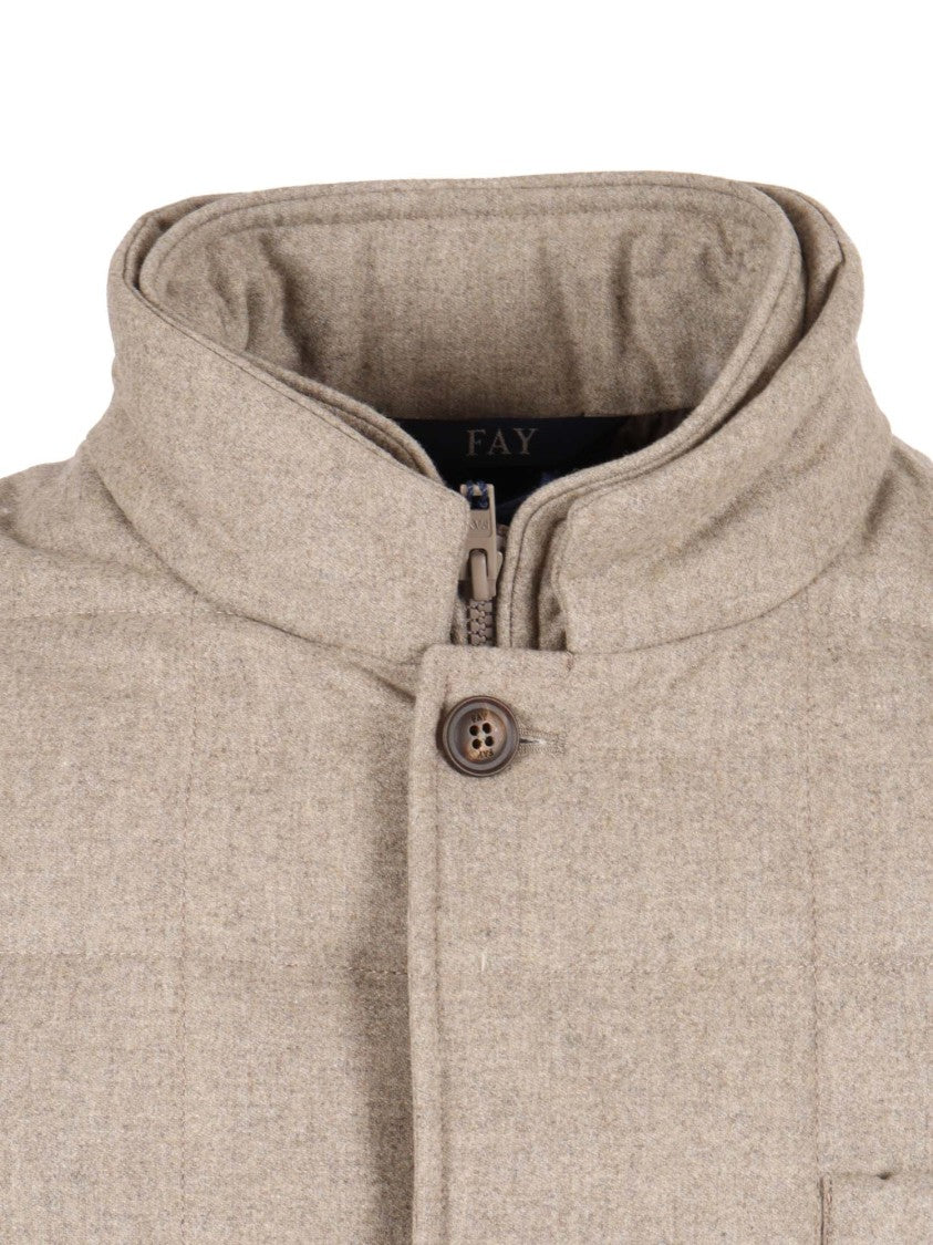 Fay Quilted Down Jacket With Double Front Closure