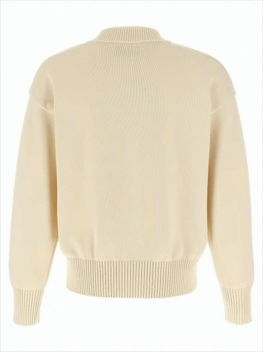 Ami V-Neck Button-Down Cardigan With Textured Detailing