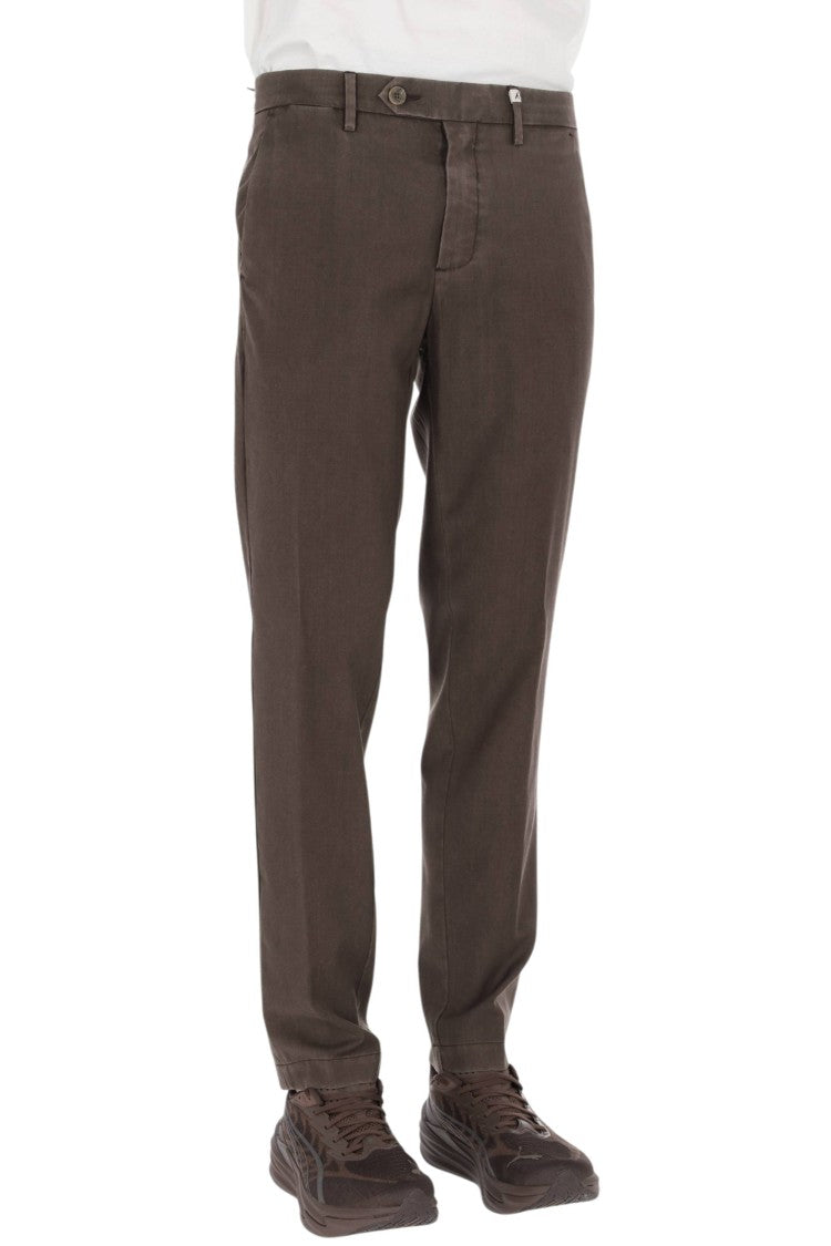 Myths Tailored Brown Trousers With Smooth Texture