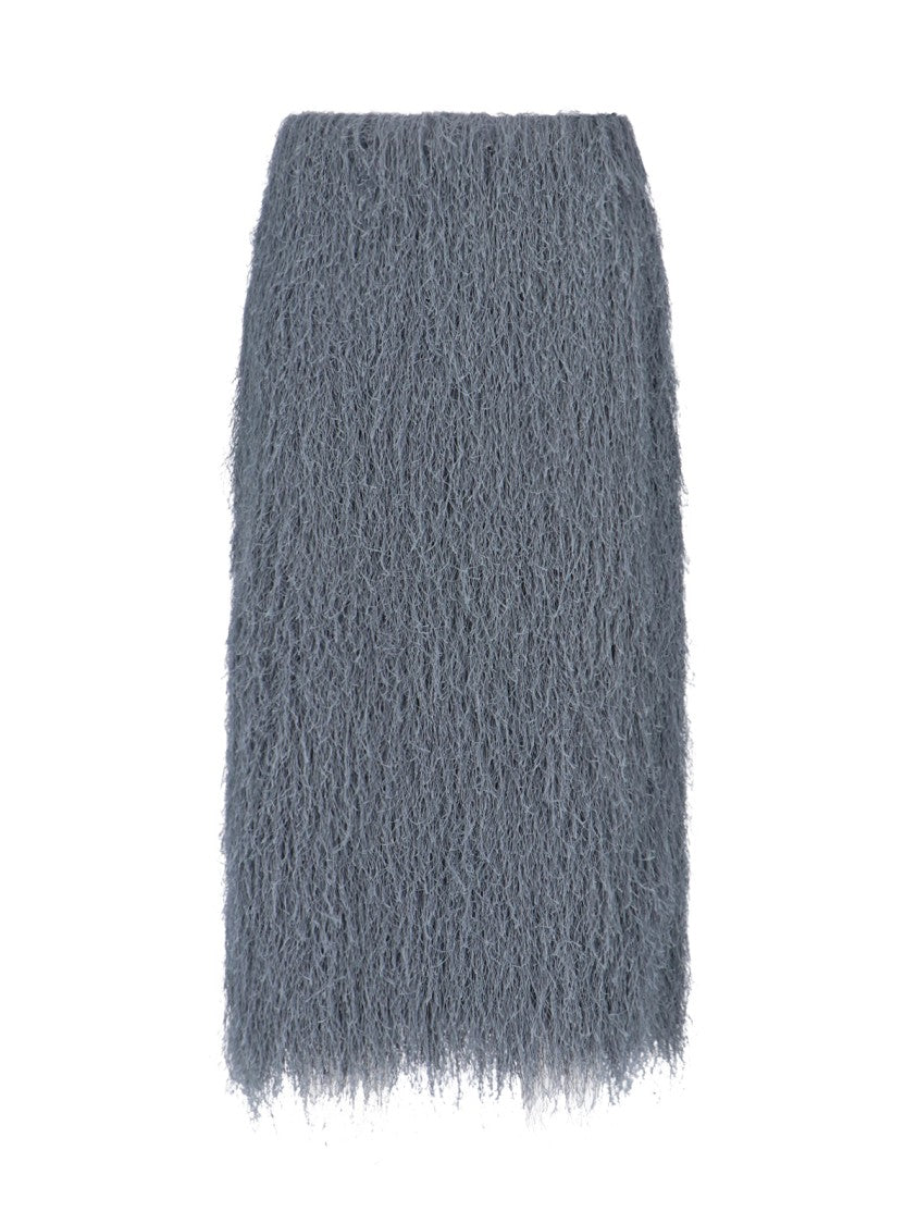 Dries Van Noten Fringe-Detail Midi Skirt With Mid-Rise Waist And Straight Hem