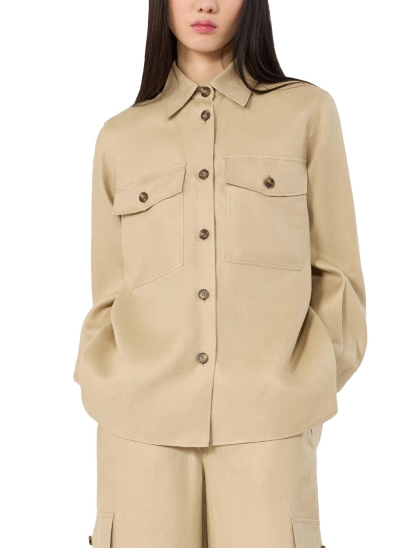 Max Mara Linen Jacket With Classic Collar And Button-Down Front