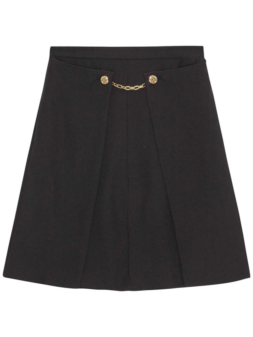 Ganni Pleated Black Skirt