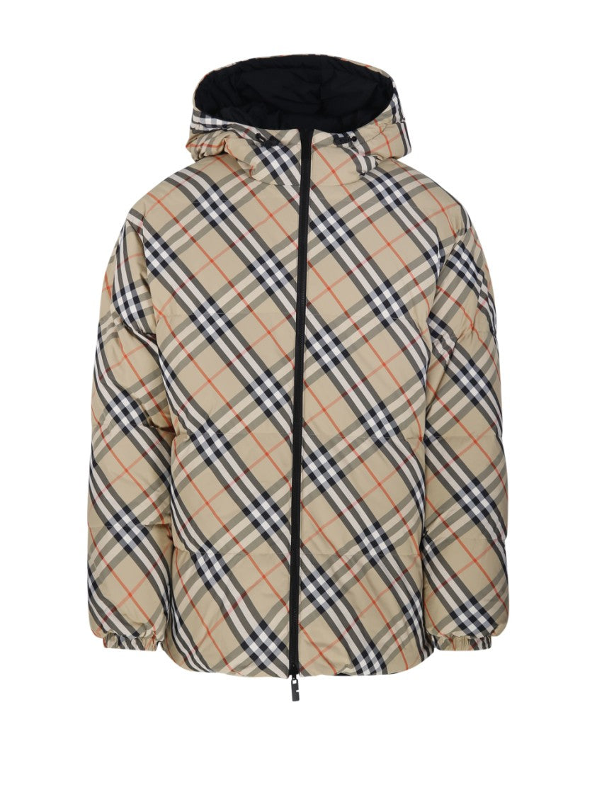 Burberry Quilted Jacket With Distinctive Plaid Pattern