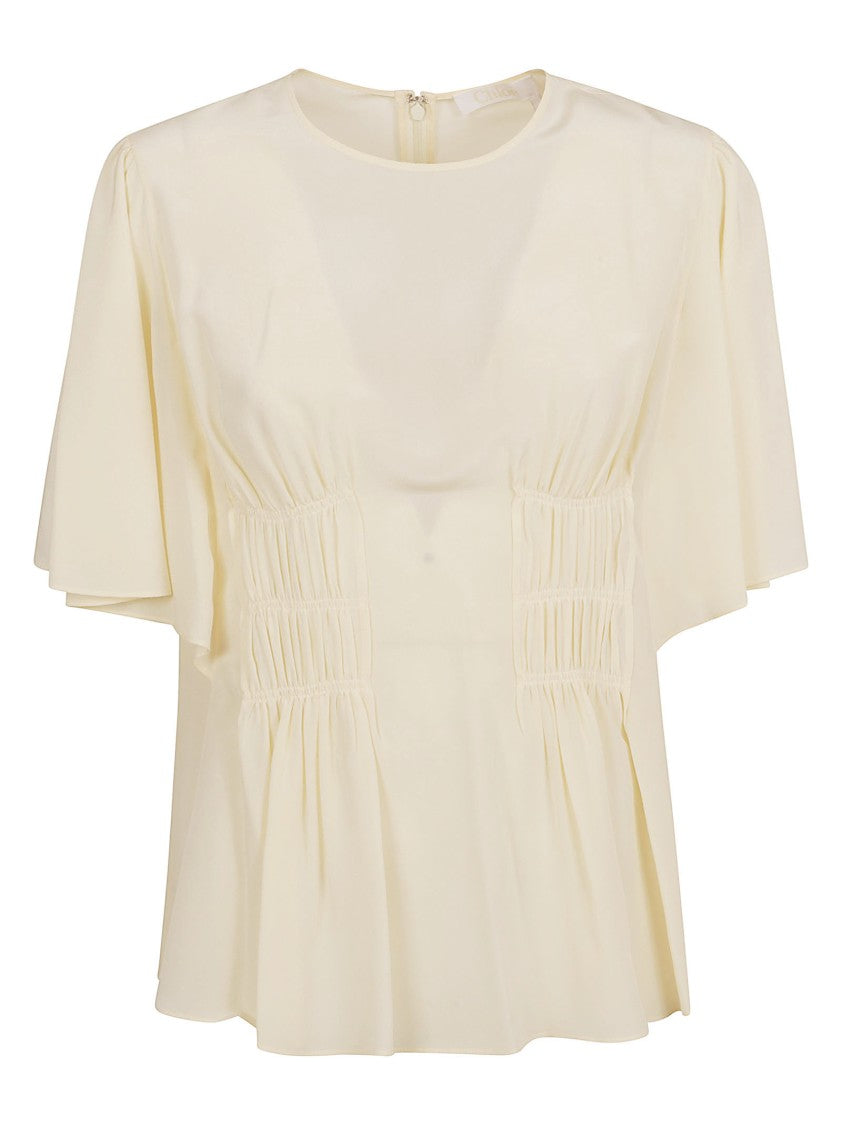 Chloé Silk Shirt With Flutter Sleeves