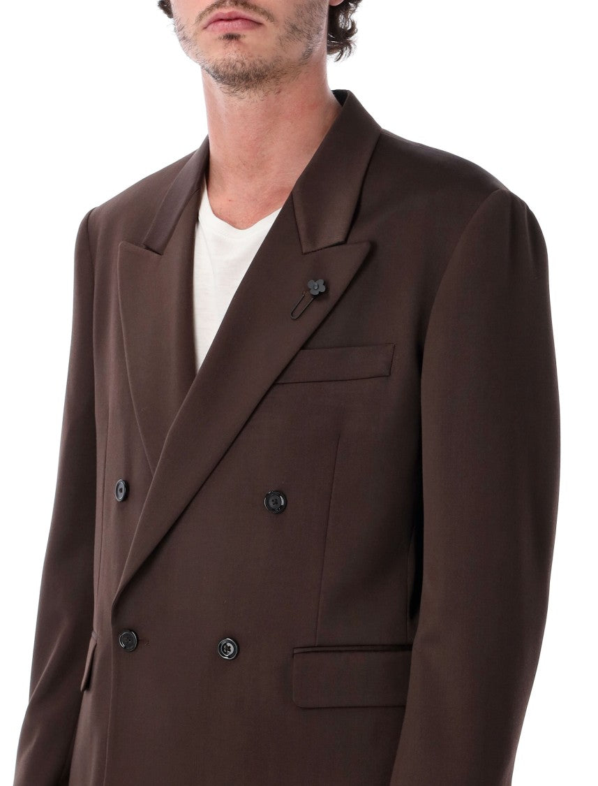 Lardini Double-Breasted Coat With Structured Silhouette