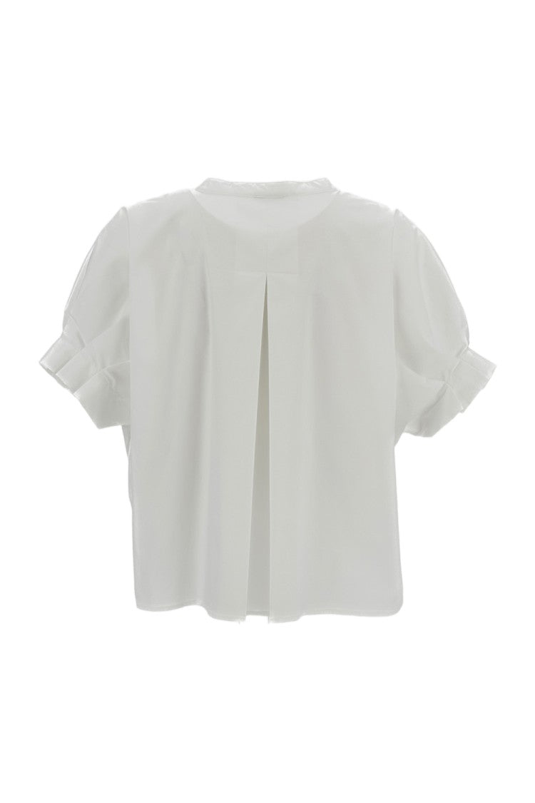 M.S.M. Milano Wide Silhouette Cotton-Blend Blouse With Kimono Shoulders