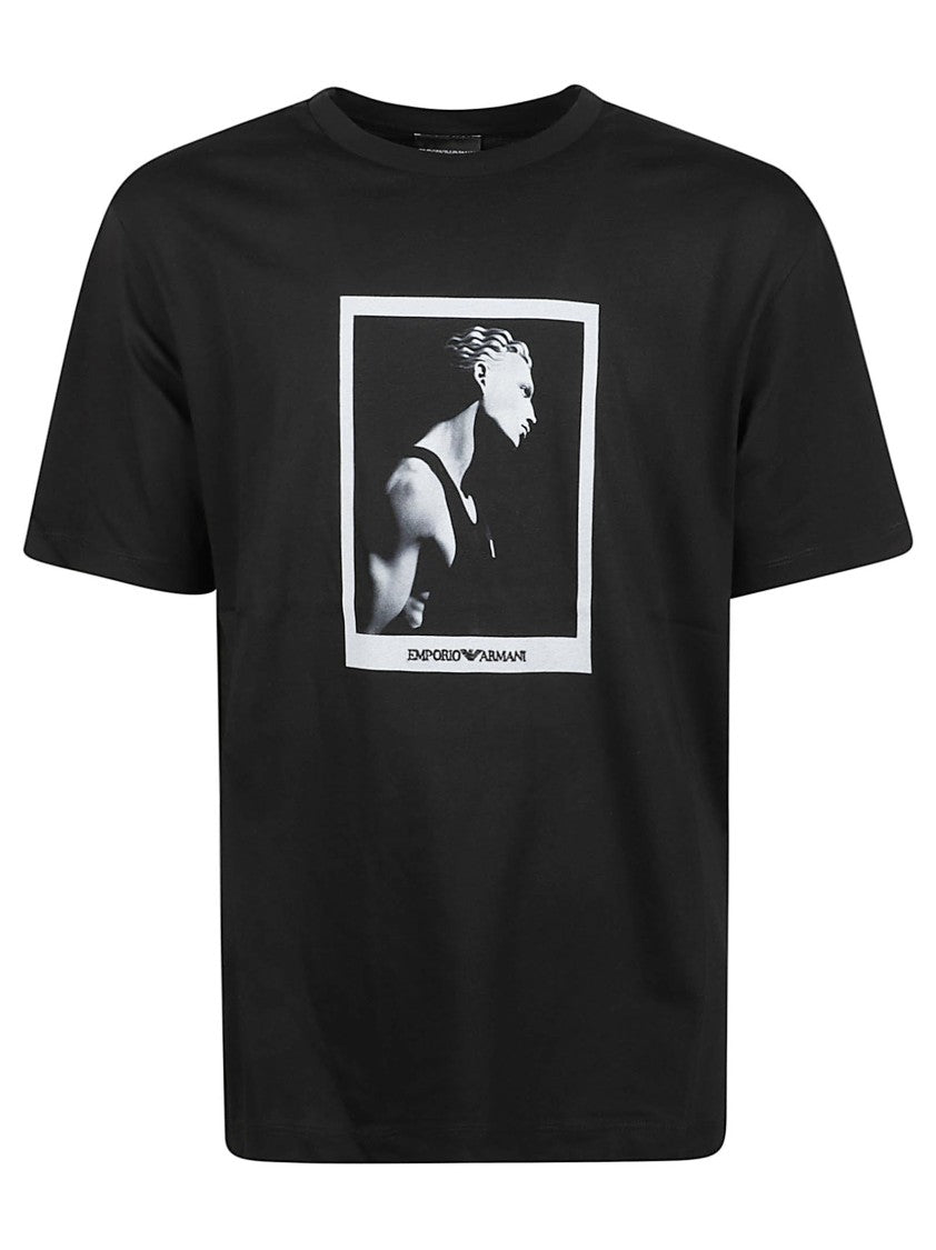 Emporio Armani Signature Capsule Monochrome Photo-Print Cotton T-Shirt