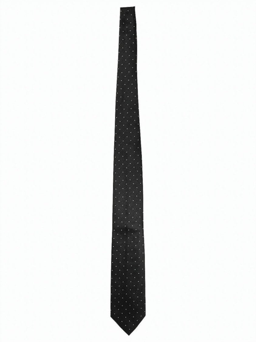 Tom Ford Narrow Silk Tie With Subtle Polka Dot Pattern