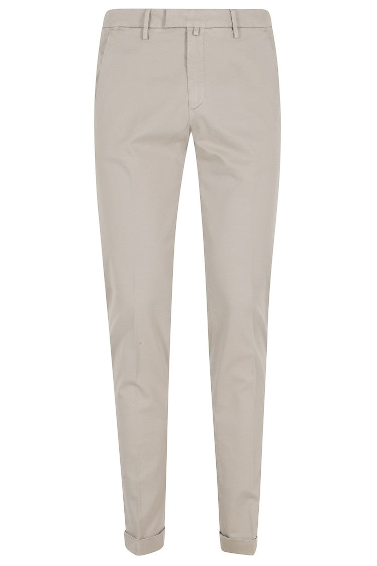 Briglia Dove Gray Tricotina Medium Waist Cotton-Blend Straight-Leg Pants