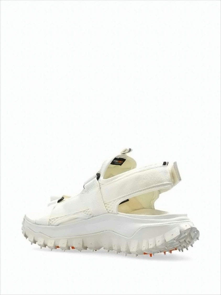 Moncler Rugged Textured White Sandals With Adjustable Straps