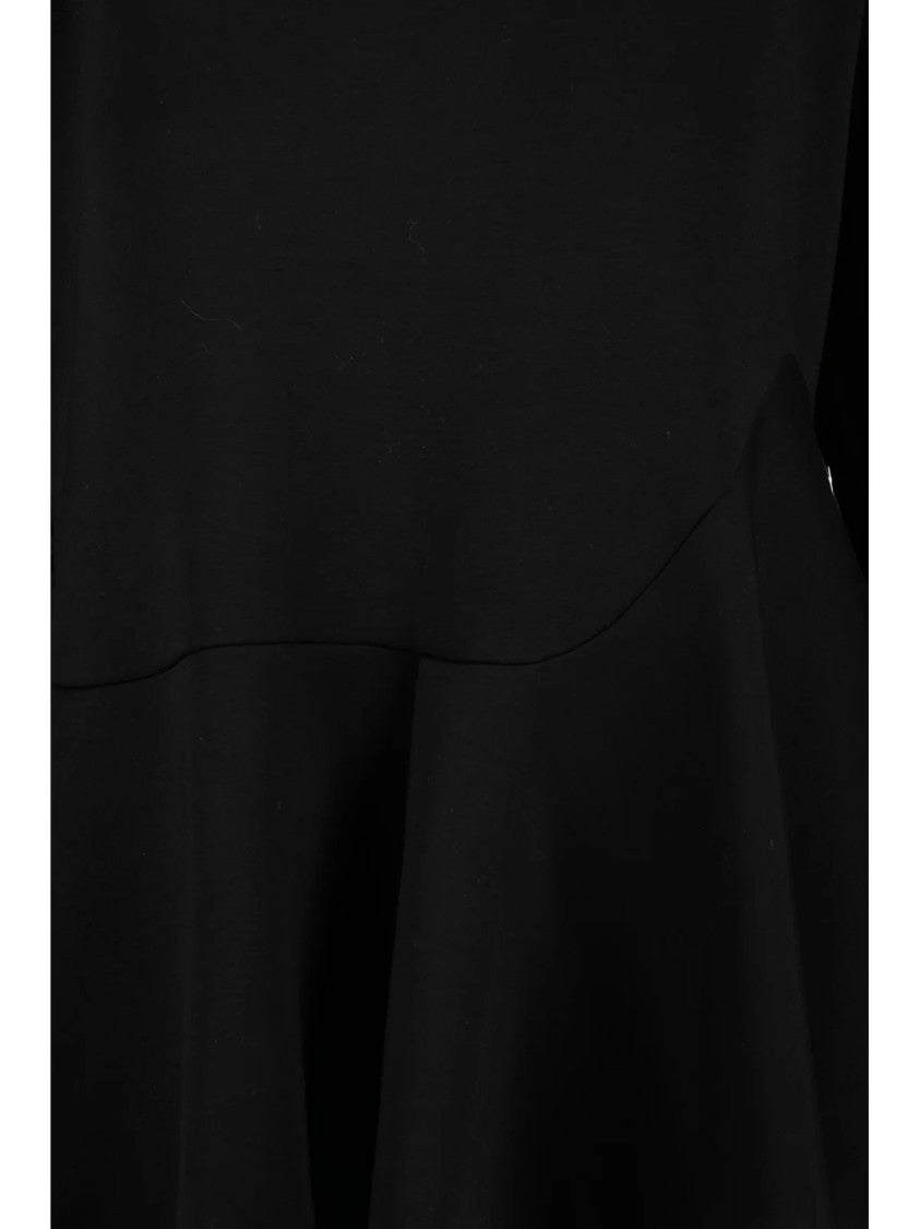 Meimeij Black Polyester-Blend Zip Blouse