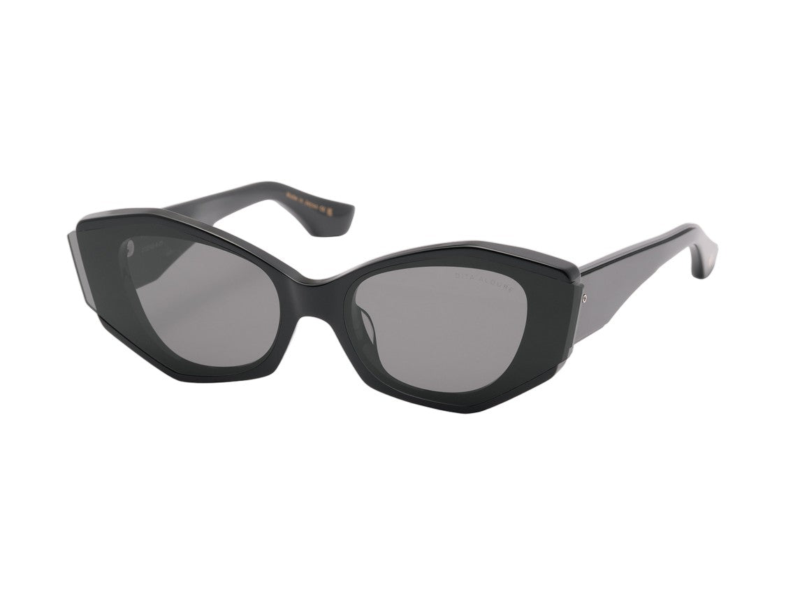 Dita Black Aloure Glossy Oversized Geometric Sunglasses