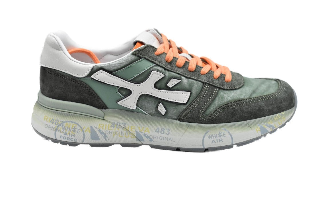 Premiata Green Low Shoes With Iconic Silhouette