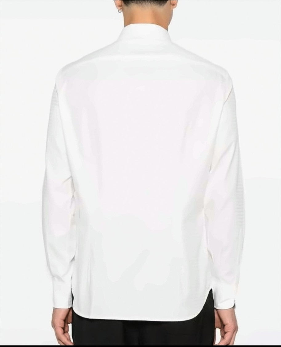 Emporio Armani Cotton Shirt With All-Over Jacquard Logo