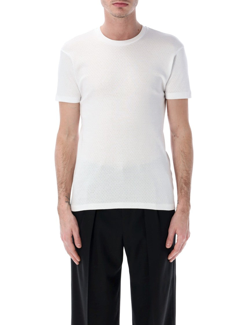 Tom Ford Perforated Cotton Slim Fit T-Shirt