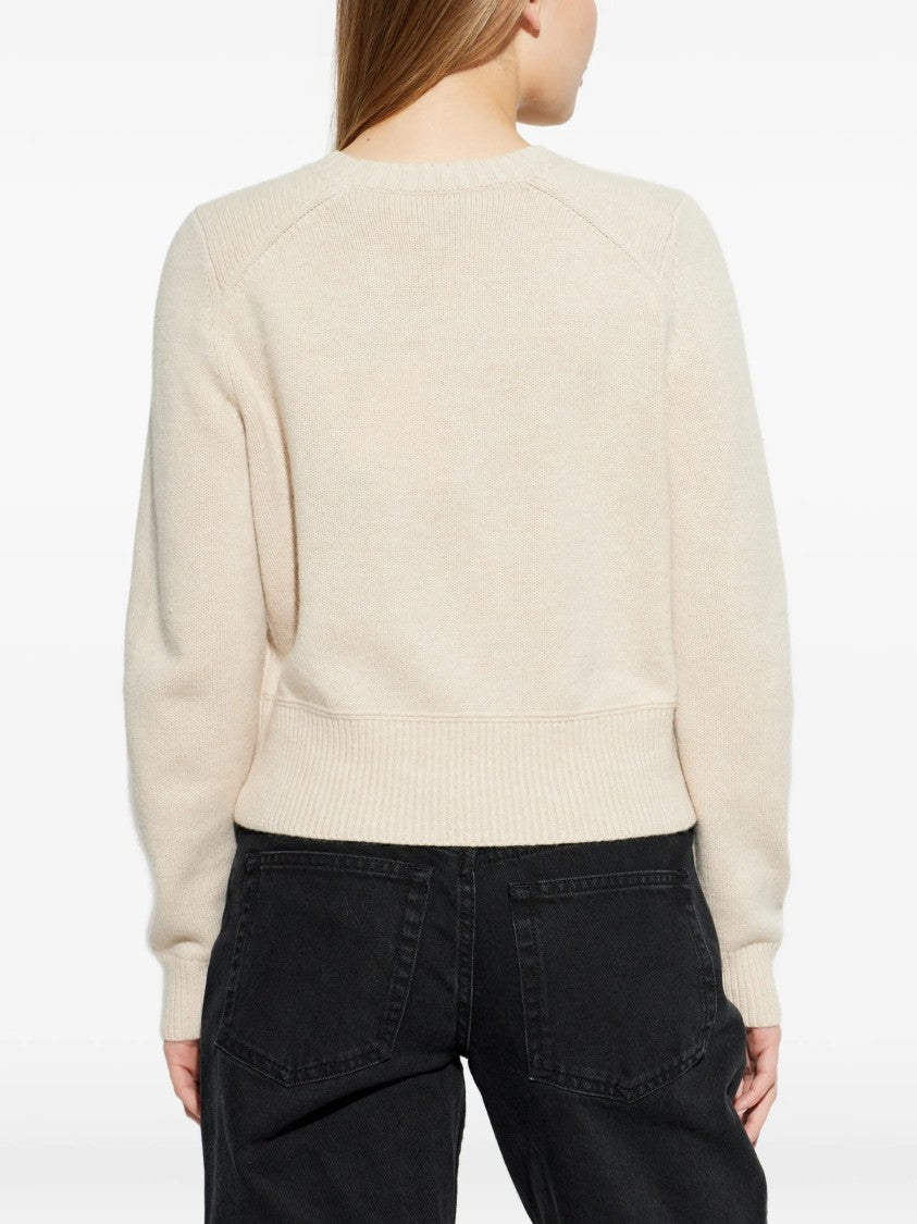 Isabel Marant Neutral Cornelia Cropped Wool Pullover