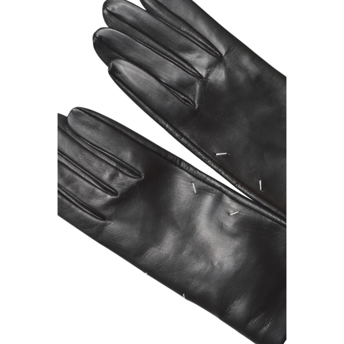 Maison Margiela Refined Black Leather Gloves With Subtle Stitching
