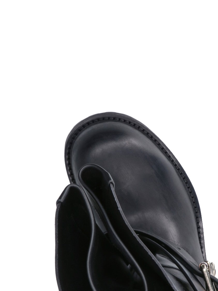 Balenciaga Black Venom Buckle Leather Boots