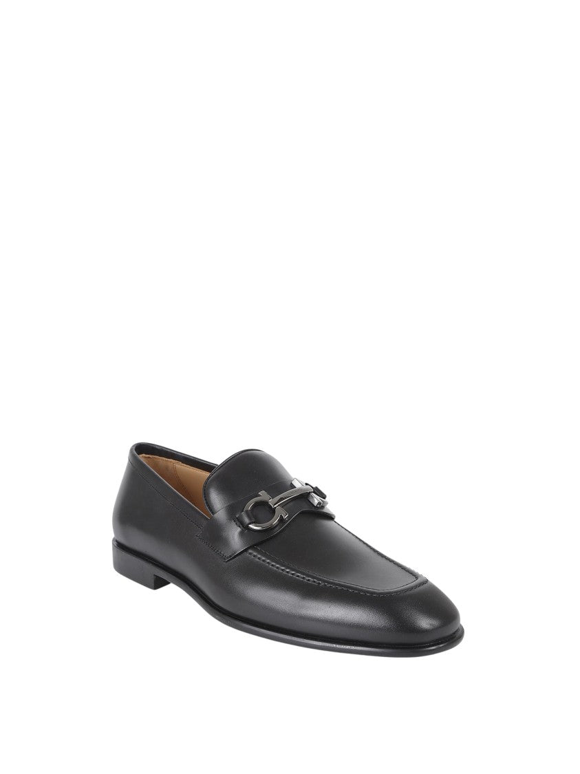 Ferragamo Refined Black Calf Leather Loafers