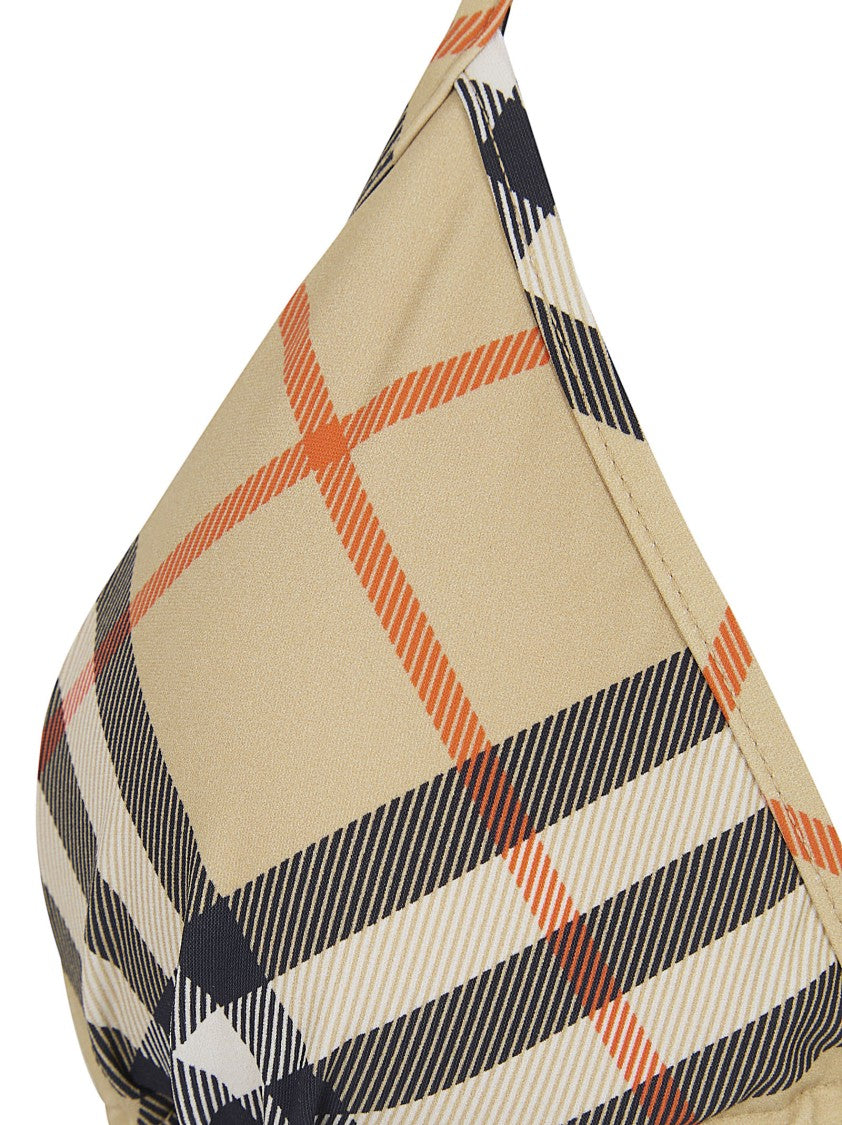 Burberry Burberry Check Stretch Nylon Bikini Top
