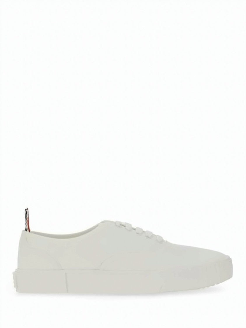 Thom Browne Low-Top Canvas Sneakers With Minimalist Design And Tricolor Pull Tab